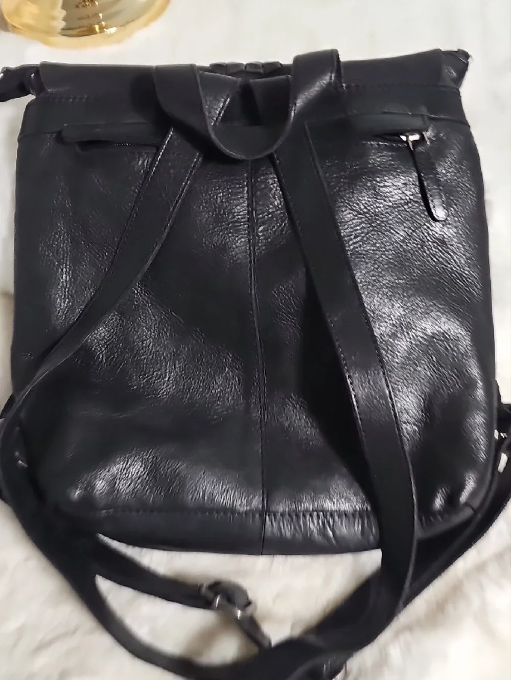 Vilenca Holland Black Leather Women’s Backpack